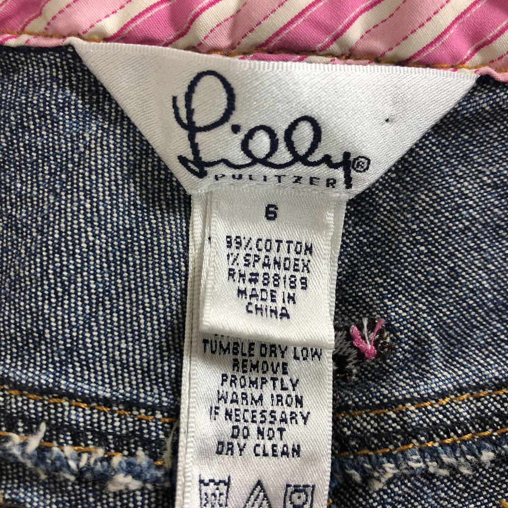 VTG Lilly Pulitzer Scottie Pup Embroidered Jeans - Picture 4 of 8